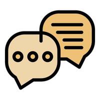 Two speech bubbles showing online communication and social media messaging vector