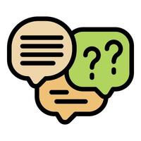 Speech bubbles showing questions and answers exchanging information vector