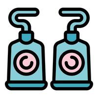 Two identical light blue and pink laundry detergent pods being compared vector