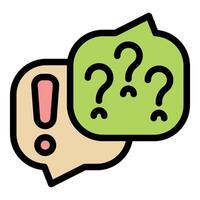 Alert with question marks representing confusion and uncertainty vector