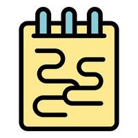 Notepad showing abstract route or planning strategy vector