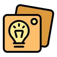 Light bulb on instant photo prints representing creative idea vector
