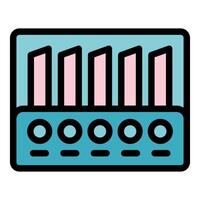 Control panel showing data with buttons and indicators vector