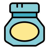 Closed octagonal jar with blank label and screw cap vector