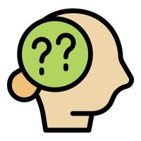 Question marks appearing over person's head symbolizing confusion and uncertainty vector