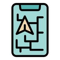 Online gps navigation app showing location on digital map vector