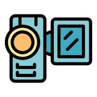 Digital camcorder recording content for social media vector