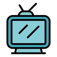 Retro television set broadcasting news and entertainment programs vector