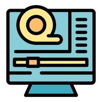 editing software showing progress bar and playhead on computer screen vector