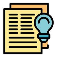 Light bulb shining on documents representing innovative ideas vector