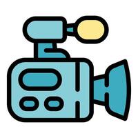 Professional camera recording with external microphone vector