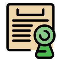 Webcam recording a document with important information vector