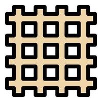 Waffle iron showing cooking grid pattern making breakfast food vector