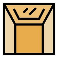 Cardboard box open from above showing interior empty space vector