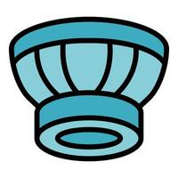Modern round ceiling lamp with blue light diffuser providing soft illumination vector