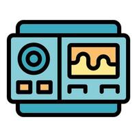 Ultrasound machine showing sinusoidal waveform displaying medical scan data vector