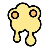 Melting cheese with two round holes dripping downward vector