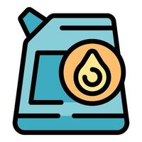 Jerrycan holding liquid showing drop icon, fuel container representing oil or other fluids vector