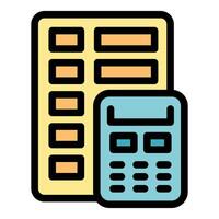 Spreadsheet and calculator representing accounting and finance vector