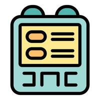 Retro handheld gaming console showing menu screen vector