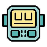 Electronic device showing bar graph and control buttons vector