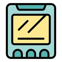 Portable retro game console showing loading screen with progress bar vector