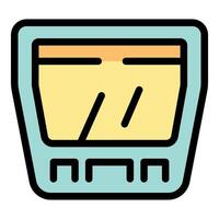 Retro handheld game console showing loading screen vector