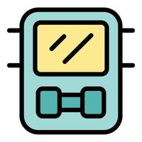 Fitness tracker recording physical activity data with screen displaying progress vector
