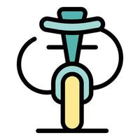 Modern unicycle balancing on one wheel with handlebars vector