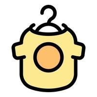 Baby clothes hanging on hanger, ready for dressing newborn vector
