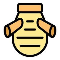 Beehive showing honeycombs and entrance for bees making honey vector