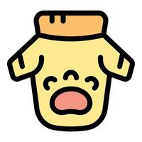 Cute yellow dog clothes with paw print and open mouth design vector