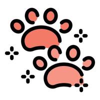 Sparkling pink paw prints leaving a trail of magic vector