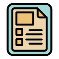 Digital document with checkboxes representing online form filling vector