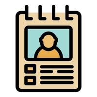 Personal information data profile showing employee identification card vector