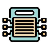 Electronic microchip connecting digital data flow in technological circuit vector