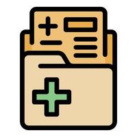 Medical records folder with medical history and patient information vector