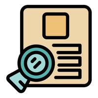 Magnifying glass exploring personal profile information on document vector