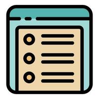 Online survey form showing checklist with marked circles in browser window vector