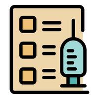 Vaccination planning representing syringe and medical chart vector