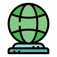 Green globe standing on a base representing global issues vector