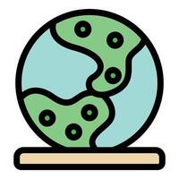 Planet earth showing green continents and blue oceans on a stand vector