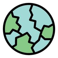 Earth globe breaking apart, representing global issues and environmental challenges vector