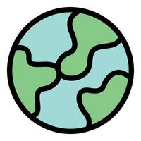 Green continents forming a simplified world map icon vector