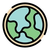 Planet earth globe showing green continents and blue oceans, environment and ecology concept vector