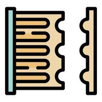 Car air filter being inspected showing honeycomb pattern and side view vector