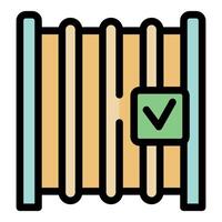Approved parcel, shipping and delivery icon representing successful order vector