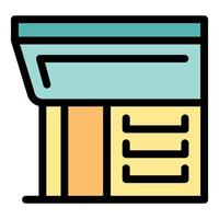 Modern building facade with canopy and drawers representing architectural innovation vector