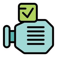 Checked electric motor representing successful performance testing vector