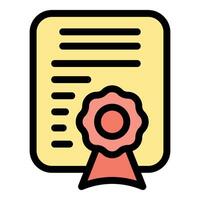 Official document with a red ribbon and seal representing certification vector